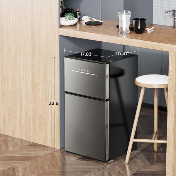 Frestec 3.2 Cubic Feet cu. ft. Freestanding Mini Fridge with Freezer